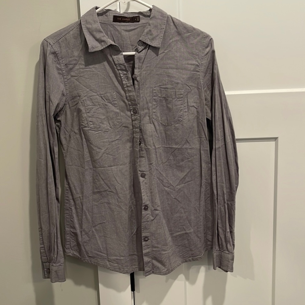The Limited Gray Button Down shirt size S